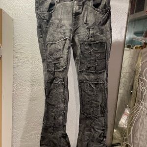 Society Grey Washed Flare Jeans